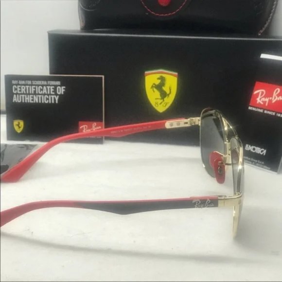 Brand new Ferrari Scuderia Aviator Unisex 8313 Polarized sunglass Gold/Green - Picture 8 of 8